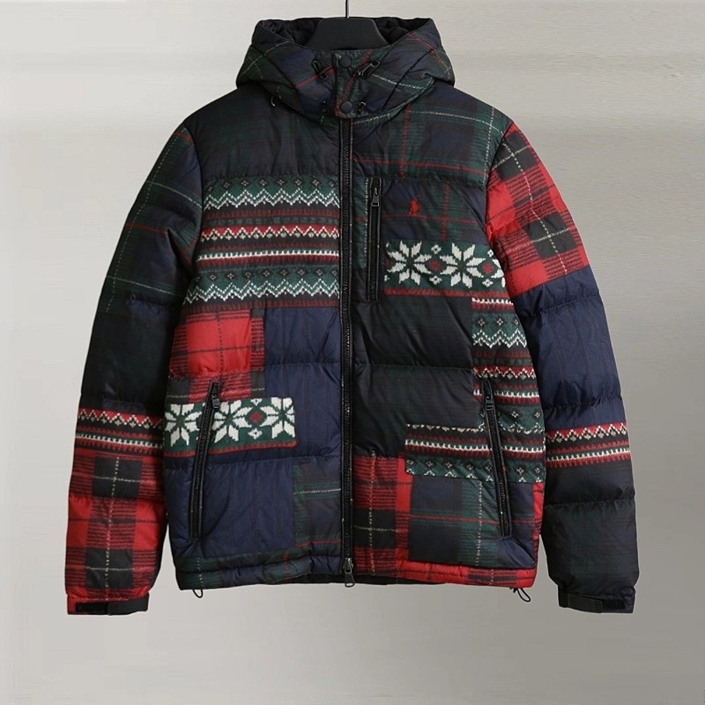 Ralph Lauren Patchwork Quilted Hooded Puffer Jacket